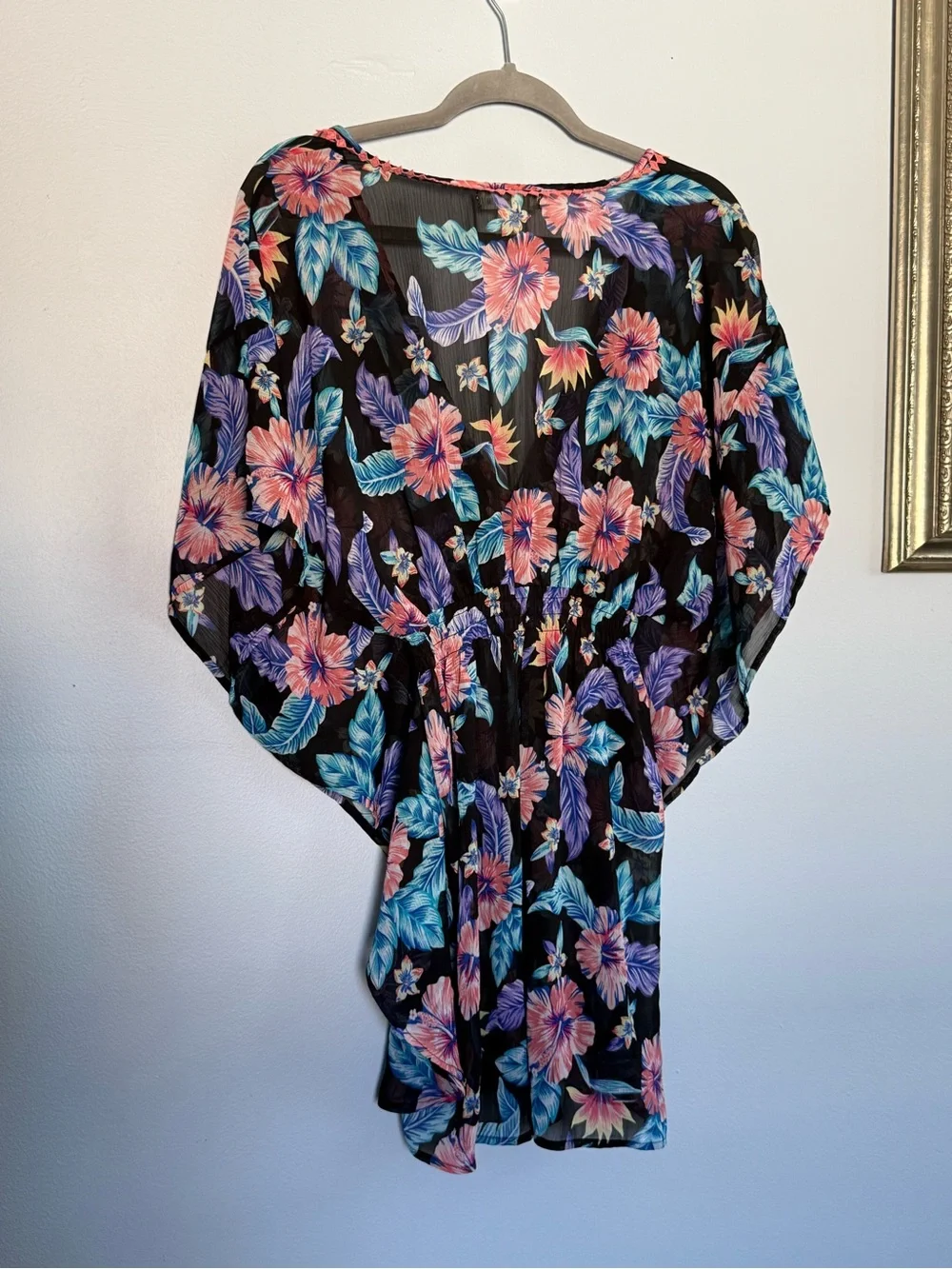 Miken Swim Floral V-Neck Cover Up